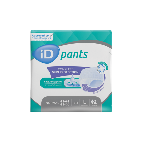 slip absorbant pants ontex id pants l normal