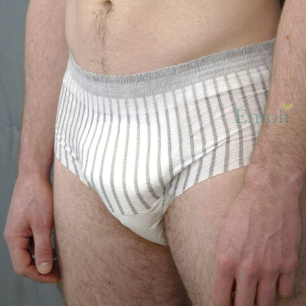 Tena Men Premium Fit Rayé blanc gris – Image 3